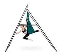VEVOR Structure Balançoire pour Yoga Aérien avec Hamac de 6 m, Portique | pour Hamac et Yoga Capacité de 200 kg, Support de Traction Triangulaire avec Mousse EVA, Réglages Horizontal et Vertical