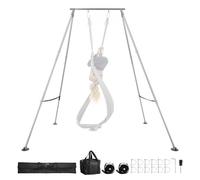 VEVOR Structure Balançoire pour Yoga Aérien, Portique pour Hamac et Yoga avec Charge Maximale 140,6 kg, Support de Traction Triangulaire, avec Pieds Réglables en Hauteur et Cadre en Aluminium, Pilates