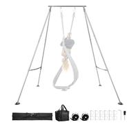 VEVOR Structure Balançoire pour Yoga Aérien, Portique pour Hamac et Yoga avec Charge Maximale 140,6 kg, Support de Traction Triangulaire, avec Pieds Réglables en Hauteur et Cadre en Aluminium, Pilates