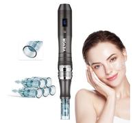 VEVOR Stylo microneedling derma professionnel électrique 6 vitesses 5 aiguilles