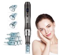 VEVOR Stylo de Microneedling Visage 6 Aiguilles Jetables, Stylo Derma Électrique Professionnel Appareil de Beauté Dermapen à 6 Vitesses Variables avec Longueur d'Aiguille Réglable 0-2,5 mm, Écran LCD