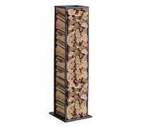 VEVOR Support à bois de chauffage, 330 x 320 x 1120 mm, range-bûches d'intérieur, capacité de charge 45,4 kg, support de rangement pour bois haut, en acier thermolaqué robuste, pour cheminée, foyer