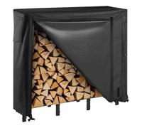 VEVOR Support à bois de chauffage avec housse imperméable, range-bûches extérieur en métal, 1220 x 320 x 1180 mm, charge maximale 181,4 kg, entièrement couvert, thermolaqué, pour terrasse, vérandas
