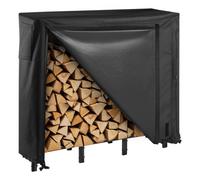VEVOR Support à bois de chauffage avec housse imperméable, range-bûches extérieur en métal, 1220 x 320 x 1180 mm, charge maximale 181,4 kg, entièrement couvert, thermolaqué, pour terrasse, vérandas