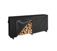VEVOR Support à bois de chauffage avec housse imperméable, range-bûches extérieur en métal, 2570 x 360 x 1170 mm, charge maximale 299,4 kg, entièrement couvert, thermolaqué, pour terrasse, vérandas