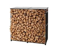 VEVOR Support à bois de chauffage avec toit incliné, range-bûches extérieur métal, 185 x 70 x 180 cm, capacité charge maximale 299,4 kg, abri de rangement thermolaqué, pour terrasse, cheminée, jardin
