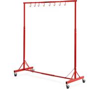 VEVOR Support à Peinture Carrosserie, Hauteur Réglable 1,5-2 m, Capacité de Charge 30 kg, 8 Crochets, 4 Roues Pivotantes, pour Séchage de Peinture Automobile, Ateliers de Réparation, Garage, Rouge