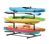VEVOR Support Autoportant pour 6 Kayaks, Porte Kayak de Rangement Double Face, Stockage pour Canoë, Bateau, SUP, Planche de Surf, Utilisation en Garage Quai Intérieur et Extérieur, Capacité 180 kg
