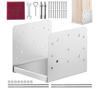 VEVOR Support de Poteau Bois 8"x 8" 203x203 mm Base d'Ancrage Poteaux Acier Inoxydable Taille Interne 185x198 mm avec Accessoires pour Rambarde, Main Courante, Balustrade de Terrasse, Porche, Pavillon