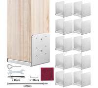 VEVOR Lot de 10 Support de Poteau Bois 6''x6'' 152x152 mm Base d'Ancrage de Poteaux en Acier Inoxydable Taille Interne 140x150 mm pour Rambarde, Main Courante, Balustrade de Terrasse, Porche, Pavillon