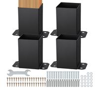 VEVOR Support Base de Poteau Bois 102x102 mm 4PCS Ancre de Poteaux de Clôture