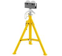 VEVOR Support chandelle à tuyaux 2 Tonnes Support de tuyau avec tête à roller pour soutenir le tuyau pendant le filetage hauteur réglable jusqu’à 140 cm