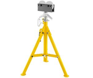 VEVOR Support chandelle à tuyaux 2 Tonnes Support de tuyau avec tête à roller pour soutenir le tuyau pendant le filetage hauteur réglable jusqu’à 140 cm