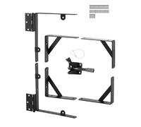 VEVOR Support d'angle de portail anti-affaissement en fer, kit quincaillerie de cadre porte, avec corde de verrouillage à loquet, loquet de verrouillage, pour porte hangar, portail de corral, noir