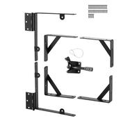 VEVOR Support d'angle de portail anti-affaissement en fer, kit quincaillerie de cadre porte, avec corde de verrouillage à loquet, loquet de verrouillage, pour porte hangar, portail de corral, noir