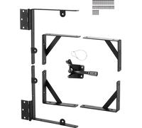 VEVOR Support d'angle de portail anti-affaissement en fer, kit quincaillerie de cadre porte, avec corde de verrouillage à loquet, loquet de verrouillage, pour porte hangar, portail de corral, noir