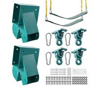 VEVOR Support de Balançoire, Kit de Fixation avec 2 Supports en A, 4 Crochets de Suspension, 2 Sièges de Balançoire et Quincaillerie Incluse, Accessoires de Montage pour Jardin et Aire de Jeux, Vert