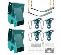 VEVOR Support de Balançoire, Kit de Fixation avec 2 Supports en A, 4 Crochets de Suspension, 2 Sièges de Balançoire et Quincaillerie Incluse, Accessoires de Montage pour Jardin et Aire de Jeux, Vert