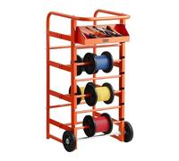VEVOR Support de Bobines de Fil, 11 Barres Transversales, Distributeur de Bobines de Câbles à Roulettes, Porte-câbles Autoportant avec Plateau de Rangement, Capacité 136 kg, pour Diverses Conditions