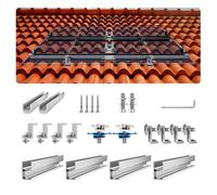 VEVOR Support de Panneau Solaire, Kit de Fixation de Panneaux Solaires avec 4 Rails 760 mm, 4 Pinces d'Extrémité, 2 Pinces Légères, pour Toit en Métal, Toit en Béton, Toit en Bois, Toit en Tuiles