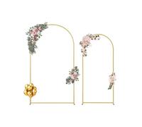 VEVOR Support de Fond Arche de Mariage, Lot de 2, Support Stable Métal, 2200 mm, 1805 mm, Barre Transversale de Châssis, Facile à Assembler, pour Anniversaire, Célébration, Cérémonie, Fêtes, Doré