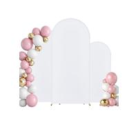 VEVOR Support de Fond Arche de Mariage, Lot de 3, Support Stable Métal, 1805 mm, 1500 mm, 1205 mm, avec Barre Transversale de Châssis Doré, Housse en Tissu, pour Anniversaire, Célébration, Cérémonie
