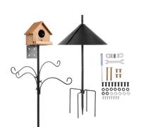 VEVOR Support Maison Oiseaux 2370 mm avec 4 Crochets pour Mangeoire à Oiseaux