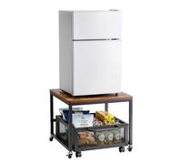 VEVOR Support de mini-réfrigérateur avec chariot de rangement 90 kg marron clair
