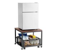 VEVOR Support de mini-réfrigérateur avec chariot de rangement 90 kg marron foncé