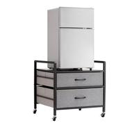 VEVOR Support de mini-réfrigérateur table avec rangement 80 kg 2 tiroirs gris