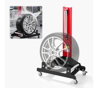 VEVOR Support de Nettoyage de Pneus Charge 50 kg Structure en Acier Robuste | Support de Lavage pour Roue 597-1105 mm, avec Rouleaux Rotatifs à 3 Positions, Nettoyage, Polissage et Brillance des Pneus