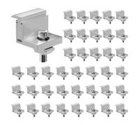 VEVOR Support de Panneau Solaire en Z, 40 PCS, Kit Pinces Bord de Fixation de Panneau Solaire Réglable 35-50 mm, Support de Montage en Aluminium Anodisé Léger, pour Camping-car, Bateaux, Murs, Toits