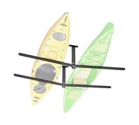 VEVOR Support de Plafond pour 2 Kayaks, Porte Kayak de Rangement Réglable sur Montants, Stockage pour Canoë, Échelle, SUP, Planche de Surf, Paddleboard, Crochet Garage Suspendu Capacité de 113,4 kg
