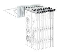 VEVOR Support de Plans de Construction Mural, Capacité jusqu'à 1200 Plans 109 kg, Organisateur de Plans avec 12 Supports Pivotants, Rangement pour Bureau Maison (Support Uniquement sans Pinces)