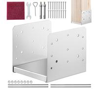 VEVOR Support de Poteau Bois 8"x 8" 203x203 mm Base d'Ancrage Poteaux Acier Inoxydable Taille Interne 185x198 mm avec Accessoires pour Rambarde, Main Courante, Balustrade de Terrasse, Porche, Pavillon