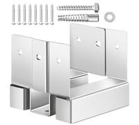 VEVOR Support de Poteau Bois, Lot de 10, Base de Poteau, Taille Interne 89,6x90,5 mm, Acier au Carbone, Ancrage de Poteaux au Béton pour Balustrades de Porche, Pergolas, Supports de Colonnes, Patios