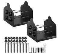 VEVOR Support de Poteau Bois, Lot de 2, Base de Poteau, Taille Interne 200x190 mm, en Acier au Carbone Robuste, Ancrage de Poteaux Stable pour Support Garde-corps Balustrades Terrasse, Pavillon, Noir