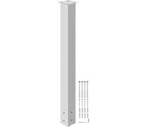 VEVOR Poteau de boîte aux lettres, 110 cm, support de boîte aux lettres, avec revêtement en poudre blanc, en acier Q235, pour trottoirs et bordures de rue, universel pour boîte aux lettres extérieure