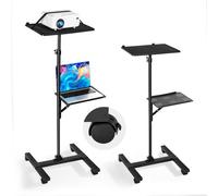 VEVOR Support de projecteur avec roulettes, support vidéoprojecteur sur pied avec hauteur réglable de 86 à 136 cm, stand de vidéoprojecteur avec 2 plateaux, pour cinéma en plein air, maison, réunions