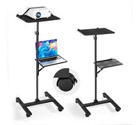 VEVOR Support de projecteur avec roulettes, support vidéoprojecteur sur pied avec hauteur réglable de 86 à 136 cm, stand de vidéoprojecteur avec 2 plateaux, pour cinéma en plein air, maison, réunions