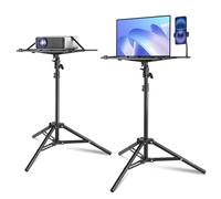 VEVOR Support de Projecteur et d’Ordinateur Portable, Trépied pour Vidéoprojecteur Hauteur Réglable 68,5-160 cm, Stand de Vidéoprojecteur avec Plateau et Support de Téléphone, Maison Bureau Studio