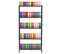 VEVOR Support de Rangement de Filaments 5 Niveaux, Étagère de Stockage de Filaments d'Imprimante 3D, Porte-bobines de Filament, Charge 45,3 kg par Niveau, pour Studio d'Impression 3D, Atelier, Noir