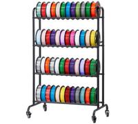 VEVOR Support de Rangement de Filaments Mobile 3 Niveaux, Étagère de Stockage de Filaments d'Imprimante 3D, Porte-bobines de Filament sur Roulettes, pour Studio d'Impression 3D, Bureau, Atelier, Noir