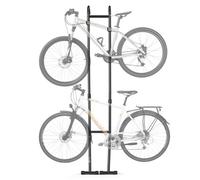 VEVOR Support de Rangement pour 2 Vélos, Support Vélo Vertical au Sol Autoportant avec Crochets Réglables en Hauteur, en Acier au Carbone, Range-Vélo pour Garage, Balcon, Appartement et Maison, Noir