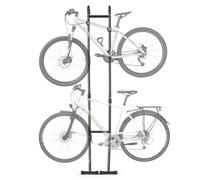 VEVOR Support de Rangement pour 2 Vélos, Support Vélo Vertical Autoportant | Range-Vélo pour Garage, Balcon, Appartement et Maison, Cadre en Acier au Carbone, avec Crochets Réglables en Hauteur, Noir