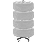 VEVOR Support de Rangement pour Pneus Capacité 4 Pneus, Rack à Pneus en Acier Robuste avec Roues, Étagère de Stockage de Pneus jusqu'à 225 mm de Large, Capacité de Charge 100 kg, pour Garage Atelier