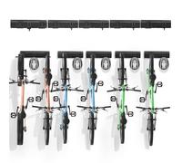 VEVOR Support de rangement pour vélo, 2159 mm, 6 portes-vélo et 5 crochets pour casques, organisateur de maison et de garage, charge 136 kg, support mural réglable pour différentes tailles de vélo