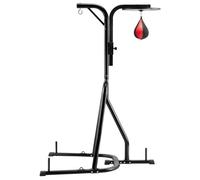 VEVOR Support de Sac de Frappe 2 en 1, Station de Boxe autoportante en Acier Robuste, Charge 65 kg, Support de Sac de Sable et de Sac de Vitesse à Hauteur réglable, pour Fitness Gym Domicile, Noir