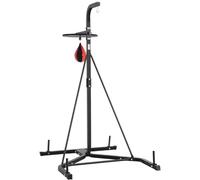 VEVOR Support de Sac de Frappe 2 en 1, Station de Boxe autoportante en Acier Robuste, Support de Sac de Sable et de Sac de Vitesse à Hauteur réglable, Charge 65 kg, pour Fitness Gym Domicile, Noir