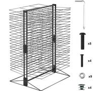 VEVOR Support de séchage pour œuvres d'art avec 50 étagères amovibles (49 x 19 cm) Support de séchage avec base stable, support de séchage pour tableaux en acier au carbone